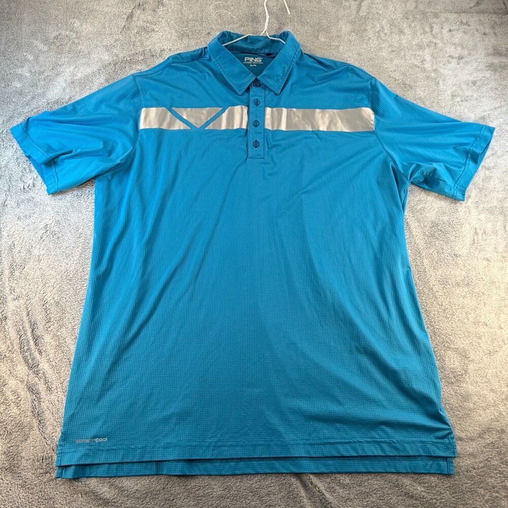 Ping Golf Polo Mens XL Blue SensorCool Performance Shirt Short Sleeve